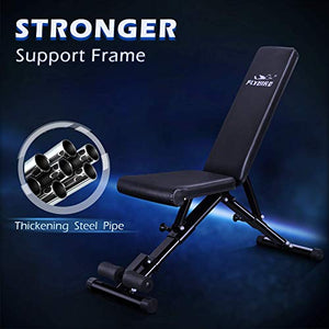 FLYBIRD Weight Bench, Adjustable Strength Training Bench for Full Body Workout with Fast Folding-New Version