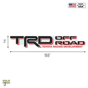 GOLD HOOK TRD Offroad Decals for Tacoma Bed, 4x4 Racing Development Sticker (Set of 2) (3" x 19.6")