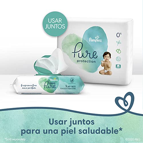 Baby Wipes, Pampers Aqua Pure Sensitive Water Baby Diaper Wipes, Hypoallergenic and Unscented, 6X Pop-Top Travel Packs, 336 Count (Packaging May Vary)