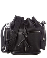 Fendi Mon Tresor Black Selleria Calfskin Leather Bucket Bag 8BT301