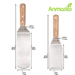 Professional Metal Spatula Set - Stainless Steel Spatula and Griddle Scraper - Heavy Spatula Griddle Accessories Great for Cast Iron Griddle BBQ Flat Top Grill - Commercial Grade