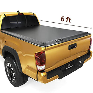 YITAMOTOR Soft Tri Fold Truck Bed Tonneau Cover Compatible with 2016-2022 Toyota Tacoma(Excl. Trail Edition, Fleetside 6 ft Bed with Deck Rail System