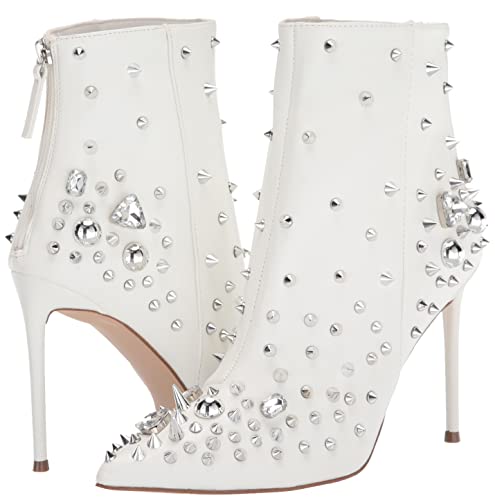 Steve Madden Women's Viceroy Ankle Boot, White, 7.5