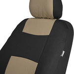 BDK PolyPro Car Seat Covers Full Set in Beige on Black – Front and Rear Split Bench Car Seat Cover, Easy to Install, Interior Covers for Auto Truck Van SUV