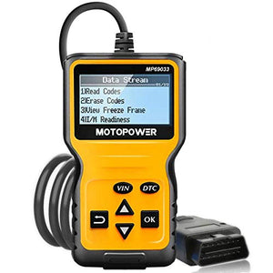 MOTOPOWER MP69033 Car OBD2 Scanner Code Reader Engine Fault Code Reader Scanner CAN Diagnostic Scan Tool for All OBD II Protocol Cars Since 1996, Yellow