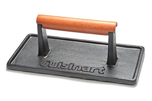 Cuisinart CGPR-221 Cast Iron Grill Press (Wood Handle), Weighs 2.8-pounds