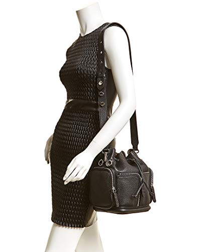Fendi Mon Tresor Black Selleria Calfskin Leather Bucket Bag 8BT301