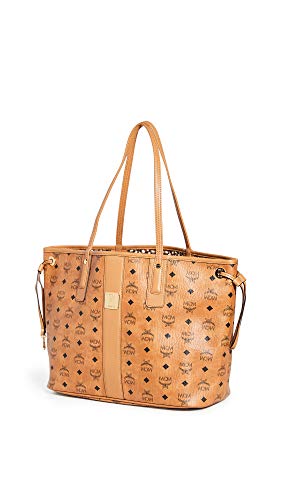MCM Women's Large Liz Shopper Tote, Cognac, Tan, One Size