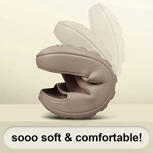 Pillow Slides for Women Squishy Cloud Cushion Sandals Summer Slippers with Comfort Khaki 8.5-9 Women/7-7.5 Men