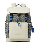 COACH League Flap Backpack in Signature Jacquard Ji/Navy/Steam One Size