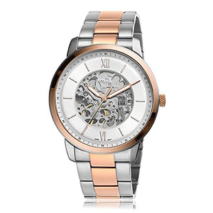 Fossil Men's Neutra Automatic Stainless Steel Three-Hand Watch, Color: Rose Gold/Silver (Model: ME3196)