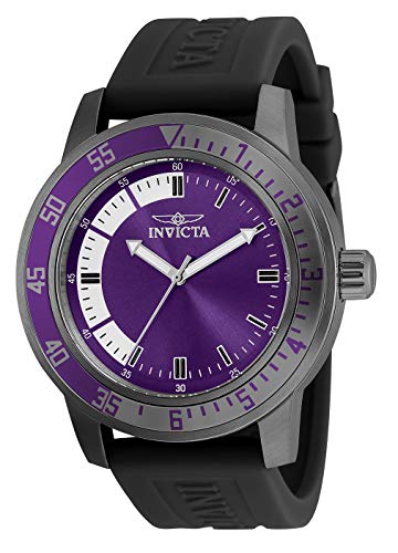 Invicta Men's Specialty Stainless Steel Quartz Watch with Silicone Strap, Black, 22 (Model: 35780)