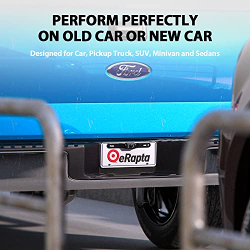 HD eRapta ERT01 Backup Camera Rear View License Plate Reverse Camera Universal for Pickup Truck Car SUV 149° Perfect Angle Night Vision 9 Level Waterproof HD 720 Image 3.0 Generation