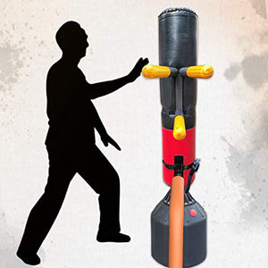 SYNTECSO Portable Wing Chun Dummy, Detachable Wooden Wing Chun Dummy Attached to Punching Bag Or Any Soft Object- Punching Bag Not Included