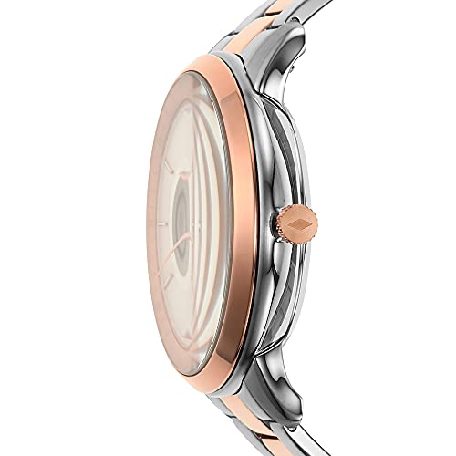 Fossil Men's Neutra Automatic Stainless Steel Three-Hand Watch, Color: Rose Gold/Silver (Model: ME3196)