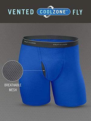Fruit of the Loom Men's Coolzone Boxer Briefs, 6 Pack-Assorted Colors