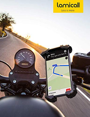 Bike Phone Holder, Motorcycle Phone Mount - Lamicall Motorcycle Handlebar Cell Phone Clamp, Scooter Phone Clip for Phone 11 / Phone 11 Pro Max, S9, S10 and More 4.7" - 6.8" Cellphone