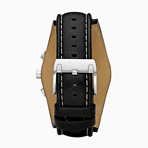 Fossil Men's Coachman Quartz Stainless Steel and Leather Chronograph Watch, Color: Silver, Black (Model: CH2564)