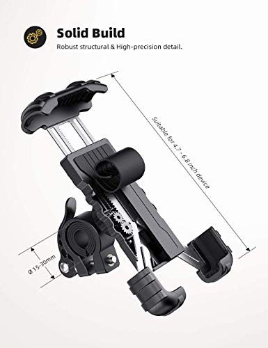 Bike Phone Holder, Motorcycle Phone Mount - Lamicall Motorcycle Handlebar Cell Phone Clamp, Scooter Phone Clip for Phone 11 / Phone 11 Pro Max, S9, S10 and More 4.7" - 6.8" Cellphone