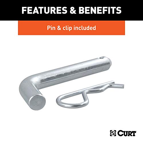 CURT 45036 Trailer Hitch Mount with 2-Inch Ball & Pin, Fits 2-in Receiver, 7,500 lbs, 2" Drop