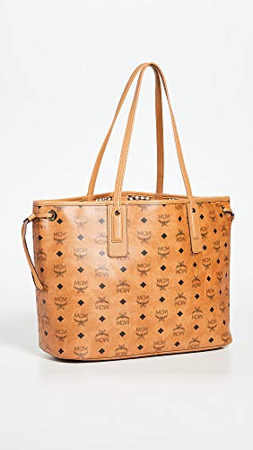 MCM Women's Large Liz Shopper Tote, Cognac, Tan, One Size