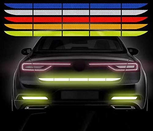 TRUE LINE Automotive Reflective Rear Trunk Fender Back Warning Molding Trim Sticker Safety Markers (Blue)