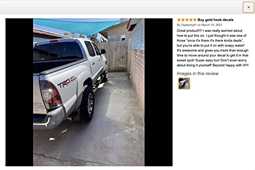 GOLD HOOK TRD Offroad Decals for Tacoma Bed, 4x4 Racing Development Sticker (Set of 2) (3" x 19.6")