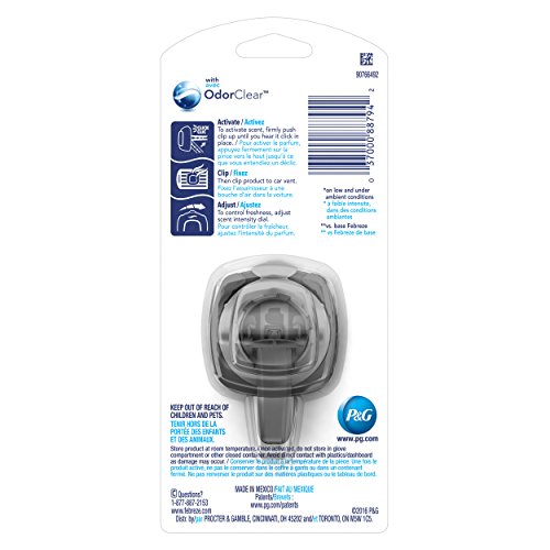 Febreze Car Air Fresheners, Heavy Duty Crisp Clean, Odor Eliminator for Strong Odors Car Vent Clips (8 Count)
