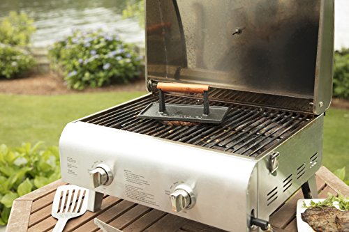 Cuisinart CGPR-221 Cast Iron Grill Press (Wood Handle), Weighs 2.8-pounds
