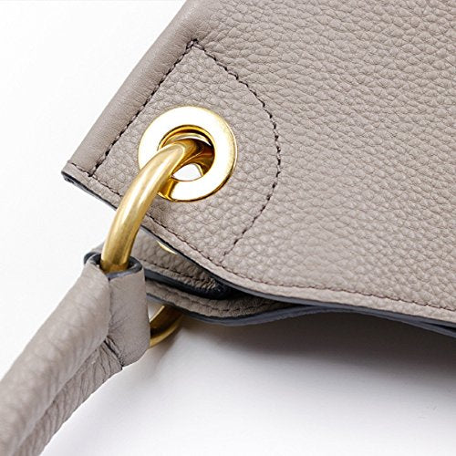 Prada Women's Vitello Daino Grey Leather Satchel Bag Handbag 1BC051