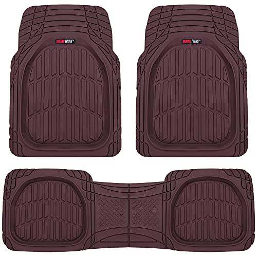 Motor Trend 923-BD Burgundy FlexTough Contour Liners-Deep Dish Heavy Duty Rubber Floor Mats for Car SUV Truck & Van-All Weather Protection Trim to Fit Most Vehicles