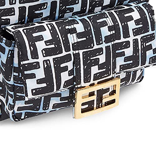 Fendi FF 1974 Print Baguette Blue Nylon Backpack Bag 8BZ048