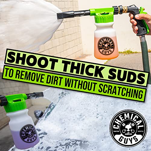 Chemical Guys HOL126 14-Piece Arsenal Builder Car Wash Kit with Foam Gun, Bucket and (5) 16 oz Car Care Cleaning Chemicals (Works w/Garden Hose) , White