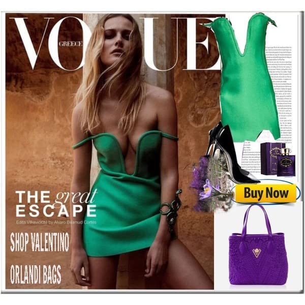 Valentino Orlandi Women’s Large Tote Handbag Italian Designer Shoulder Bag Purse Regal Purple Damask Embroidered Genuine Leather Tote