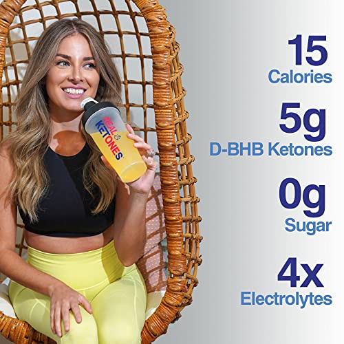 Real Ketones - Lemon Twist- Exogenous Keto D BHB + Electrolytes Drink Mix Powder, 30 Packets,