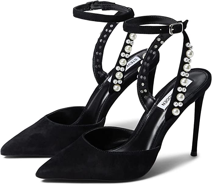 Steve Madden Women's Vary Pump, Black Suede, 7.5