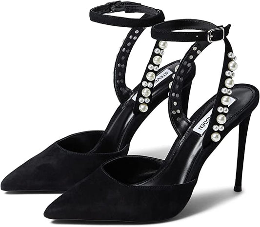 Steve Madden Women's Vary Pump, Black Suede, 7.5
