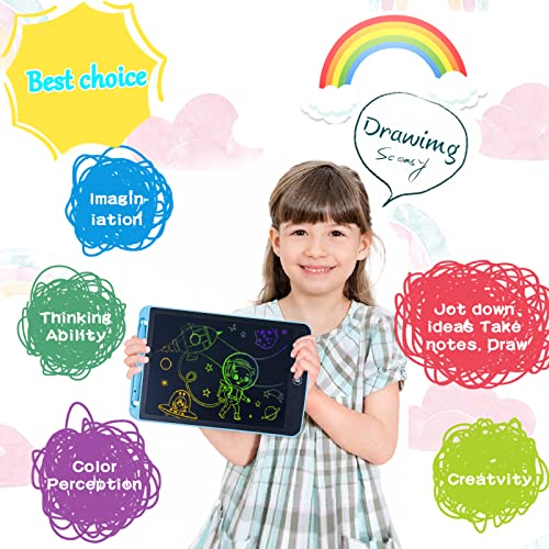 SAnmay LCD Writing Tablet 10-Inch, Doodle Board Drawing Tablet for 3 4 5 6 7 8 Year Old Kids, Erasable Electronic Doodle Pads for Toddlers, Learning Educational Toys Gifts-Blue