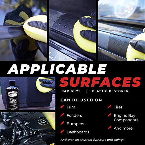 CAR GUYS Plastic Restorer - The Ultimate Solution for Bringing Rubber, Vinyl and Plastic Back to Life! - 8 Oz Kit