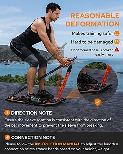 Gonex Portable Home Gym Workout Equipment with 14 Exercise Accessories Ab Roller Wheel,Elastic Resistance Bands,Push-up Stand,Post Landmine Sleeve and More for Full Body Workouts System,Orange