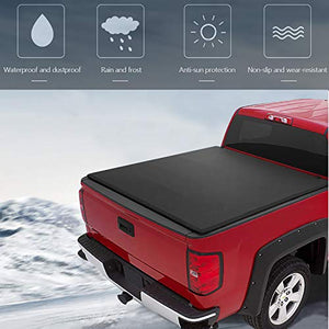 CARMOCAR Truck Covers Replacement for Toyota Tacoma for 1989-2004 | 6FT Bed | Soft Roll-Up Truck Bed Tonneau Cover | Pickup Truck Bed Cover Accessories with Led Light