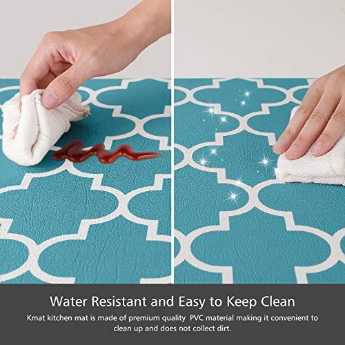 KMAT Kitchen Mat [2 PCS] Cushioned Anti-Fatigue Kitchen Rug, Waterproof Non-Slip Kitchen Mats and Rugs Heavy Duty PVC Ergonomic Comfort Standing Foam Mat for Kitchen, Floor Home, Office, Sink, Laundry