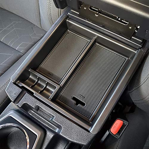 JKCOVER Center Console Accessory Organizer Compatible with Toyota Tacoma 2016 2017 2018 2019 2020 2021 2022, ABS Material Armrest Box Insert Tray (Black Trim)