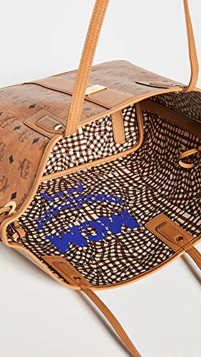 MCM Women's Large Liz Shopper Tote, Cognac, Tan, One Size