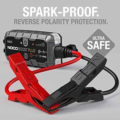 NOCO Boost Plus GB40 1000 Amp 12-Volt UltraSafe Lithium Jump Starter Box, Car Battery Booster Pack, Portable Power Bank Charger, and Jumper Cables For Up To 6-Liter Gasoline and 3-Liter Diesel Engines