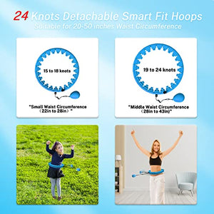 Brebon Weighted Hoola Exercise Fit Hoops Plus Size for Weight Loss, 2 in 1 Weight Loss 24 Detachable Knots Hoops Adjustable Auto-Spinning Ball Abdomen Fitness Equipment for Adult