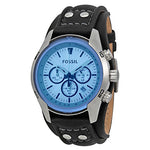 Fossil Men's Coachman Quartz Stainless Steel and Leather Chronograph Watch, Color: Silver, Black (Model: CH2564)
