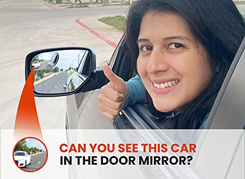 Blind Spot Mirrors Unique design Car Door mirrors | Mirror for blind side engineered by Utopicar for larger image and traffic safety. Awesome rear view! [frameless design] (2 pack)