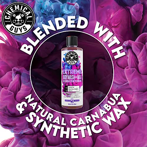 Chemical Guys CWS20716 Extreme Bodywash & Wax Foaming Car Wash Soap, (Works with Foam Cannons, Foam Guns or Bucket Washes) Safe for Cars, Trucks, Motorcycles, RVs & More, 16 fl oz, Grape Scent
