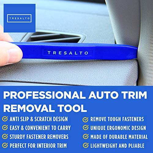 Tresalto Auto Trim Removal Tool Set (No Scratch Plastic Pry Tool Kit) - Auto Trim Tool Kit Car Tools, Easy Door Panel Removal Tool, Fastener Removal, Clip, Molding, Dashboards, Interior Trim Tools